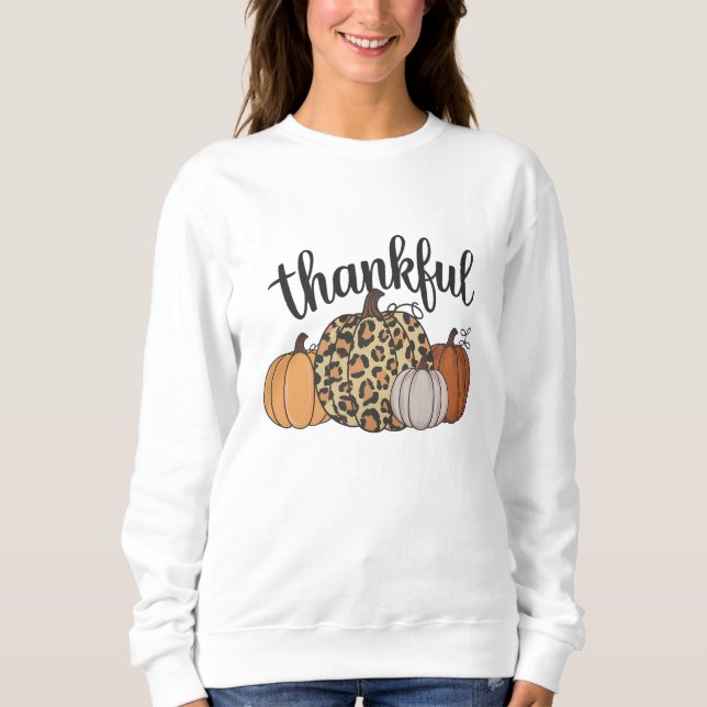 Leopard Pumpkin Season Erntedank Halloween Fall Sweatshirt (Vorderseite)