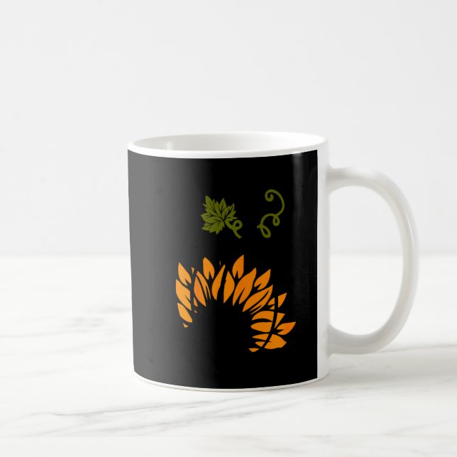 Leopard Pumpkin Sunflower Fall Autumn Halloween Th Kaffeetasse (Rechts)