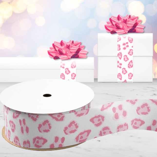Leopard-Punkt in Rosa Ripsband (Von Creator hochgeladen)