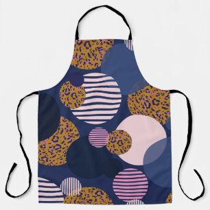Leopard-Punkte: Dunkle blaue Eleganz. Schürze