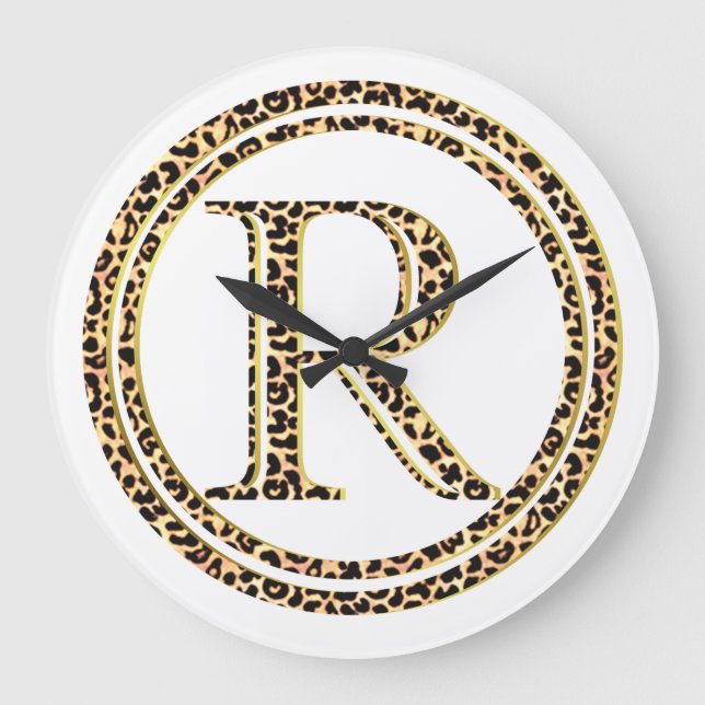 Leopard R Große Wanduhr (Vorderseite)