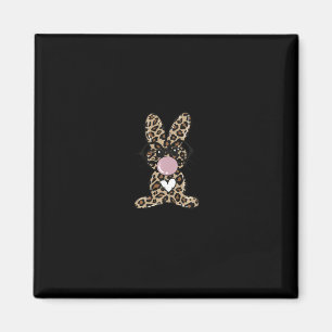 Leopard Rabbit Bunny Blows Gum Ostertag Magnet