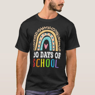 Leopard Rainbow 100 Days Of School Teacher Boy Gir T-Shirt