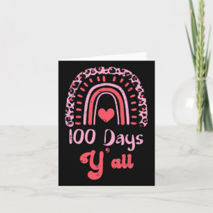 Leopard Rainbow 100 Days Yall 100th Day School Tea Karte