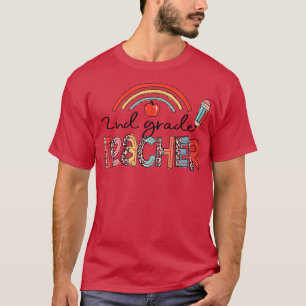 Leopard Rainbow 2. Klasse Lehrer zurück zur Schule T-Shirt