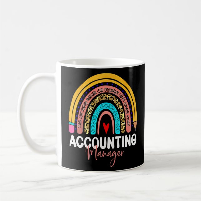 Leopard Rainbow Back Accounting Manager Kaffeetasse (Links)
