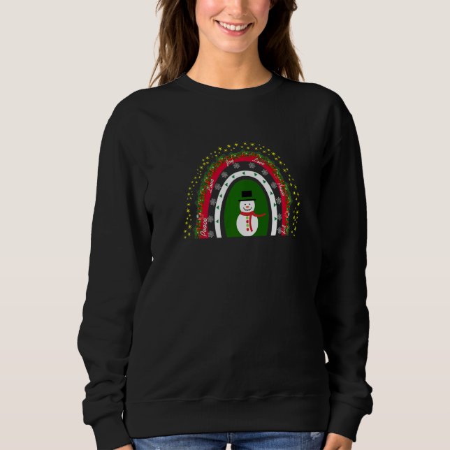 Leopard Rainbow Christmas Rainbow Peace Liebe Joy  Sweatshirt (Vorderseite)