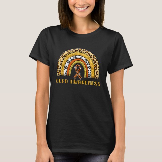 Leopard Rainbow COPD Warrior T-Shirt (Vorderseite)