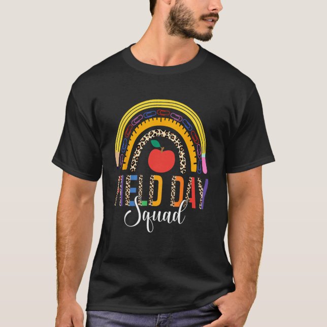 Leopard Rainbow Field Day Squad Funny Teachers Stu T-Shirt (Vorderseite)