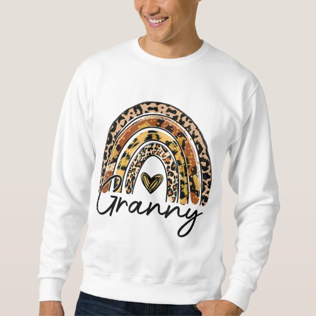 Leopard Rainbow Granny Selegno Fall Thanksg Sweatshirt (Vorderseite)