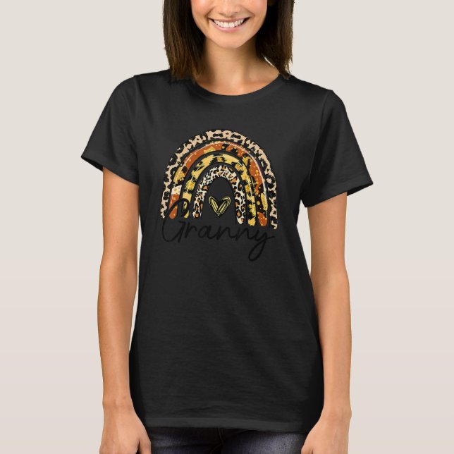 Leopard Rainbow Granny Selegno Fall Thanksg T-Shirt (Vorderseite)