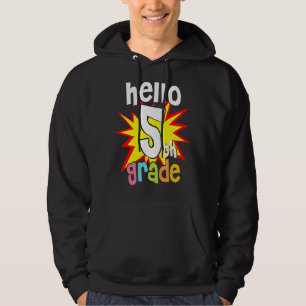 Leopard Rainbow Hallo 5. Klasse Lehrer Kinder zurü Hoodie