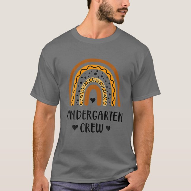 Leopard Rainbow Kindergarten Erster Tag T-Shirt (Vorderseite)