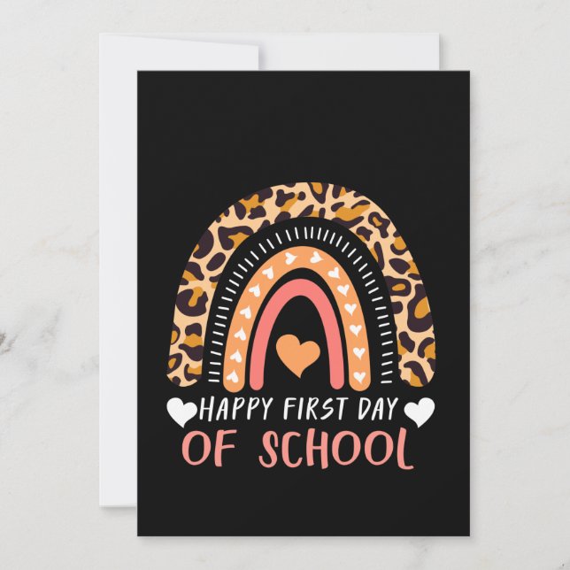 Leopard Rainbow Kindergarten Lehrer Einladung (Vorderseite)
