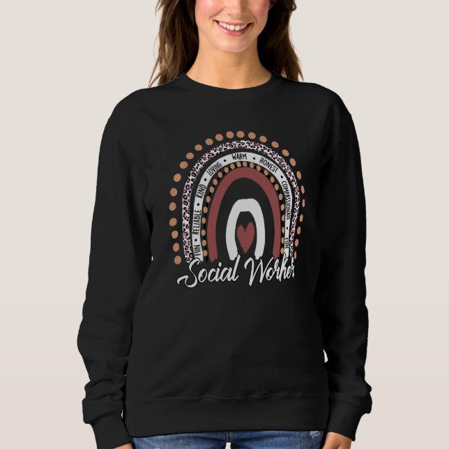 Leopard Rainbow Liebe Rainbow Social Wo Sweatshirt (Vorderseite)