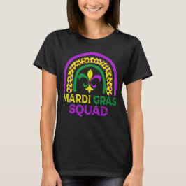 Leopard Rainbow Mardi Gras Squad Party Kostüme T-Shirt