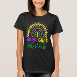 Leopard Rainbow Mardi Gras Squad Party Kostüme T-Shirt