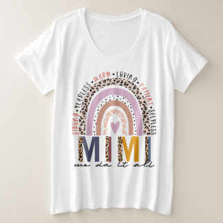Leopard Rainbow Mimi Life, gesegnet Mimi Große Größe T-Shirt