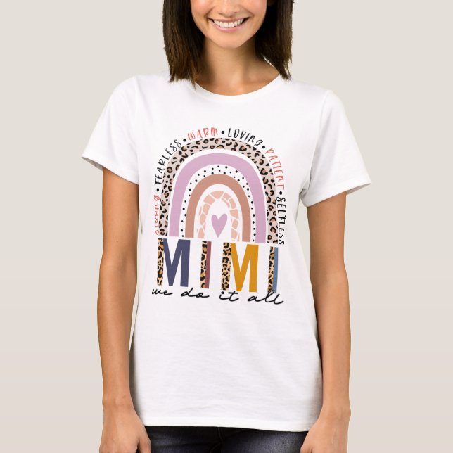 Leopard Rainbow Mimi Life, gesegnet Mimi T-Shirt (Vorderseite)