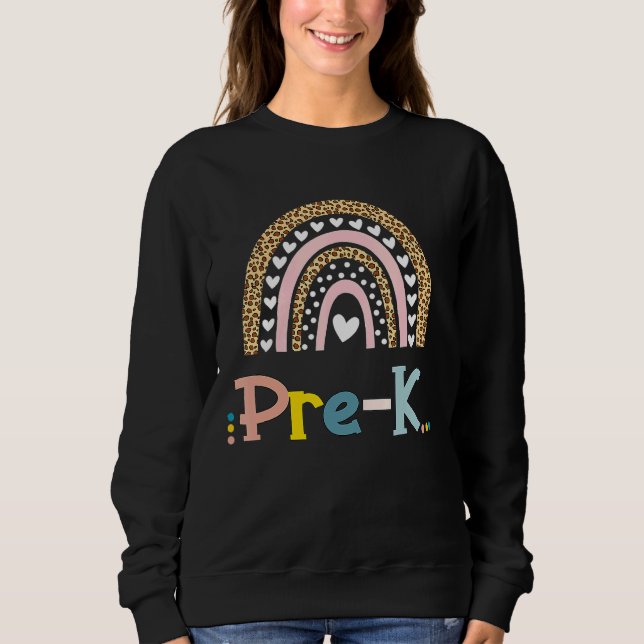 Leopard Rainbow Pre K wo das Abenteuer beginnt Sweatshirt (Vorderseite)