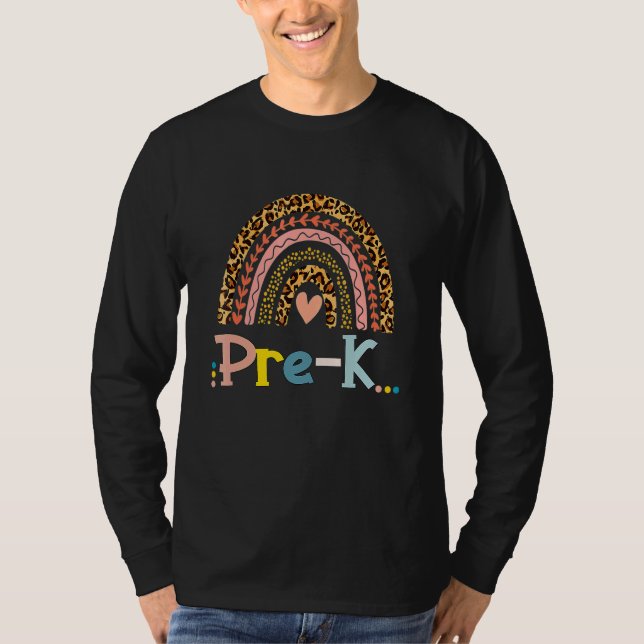 Leopard Rainbow Pre K wo das Abenteuer beginnt T-Shirt (Vorderseite)