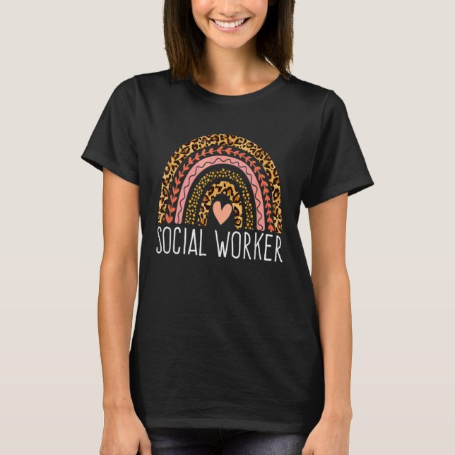 Leopard Rainbow Social Work 2022 T-Shirt (Vorderseite)