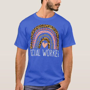Leopard Rainbow Social Work Women T-Shirt