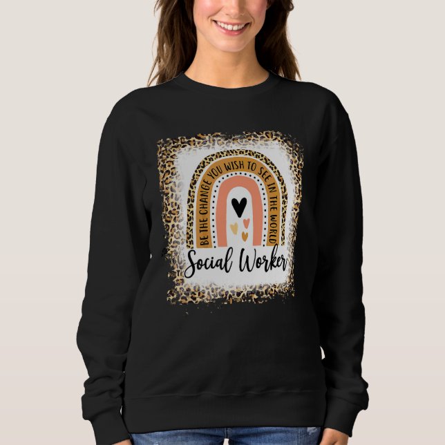 Leopard Rainbow Work Liebe Sweatshirt (Vorderseite)