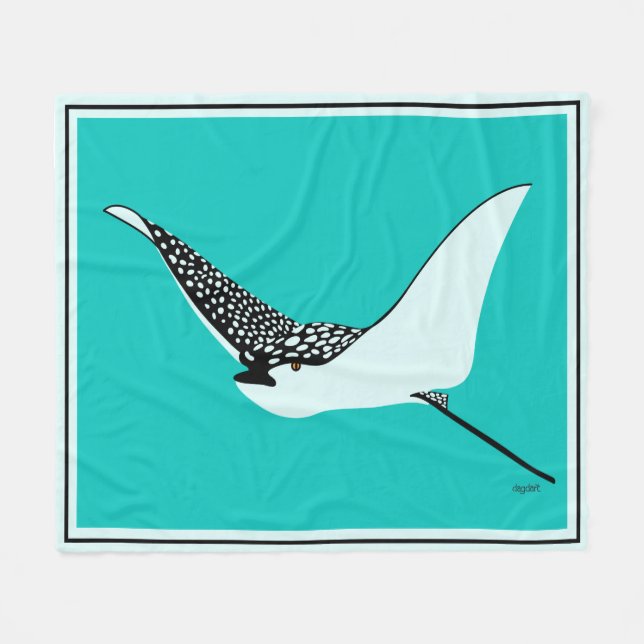 Leopard Ray Throw Blanket Fleecedecke (Vorderseite (Horizontal))