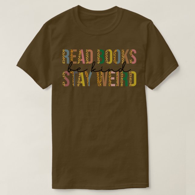 Leopard Read Books are kind Bleibe komisches Buch  T-Shirt (Design vorne)