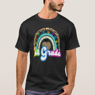 Leopard Regenbogen 1. Klasse Zurück zur Schule Ers T-Shirt