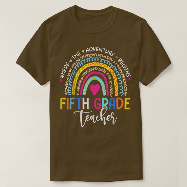 Leopard Regenbogen Fünfte Klasse, in der das Abent T-Shirt (Design vorne)