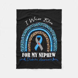 Leopard Regenbogen Ich trage blau für meinen Nephe Fleecedecke