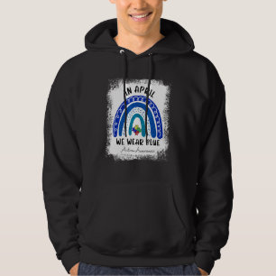 Leopard Regenbogen im April tragen wir blaues Auti Hoodie