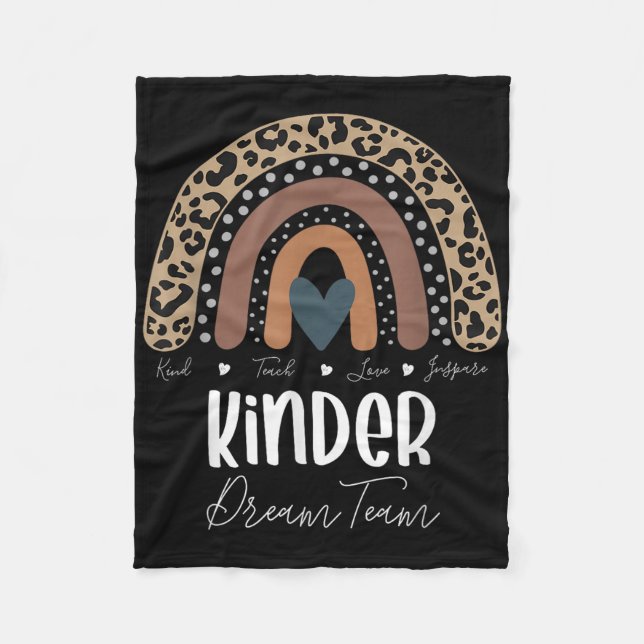 Leopard Regenbogen Lehrer Schüler, Kinder Dream Te Fleecedecke (Vorderseite)