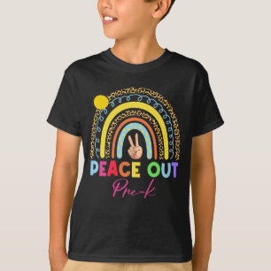 Leopard Regenbogen Peace Out Vorschule Letzter Sch T-Shirt
