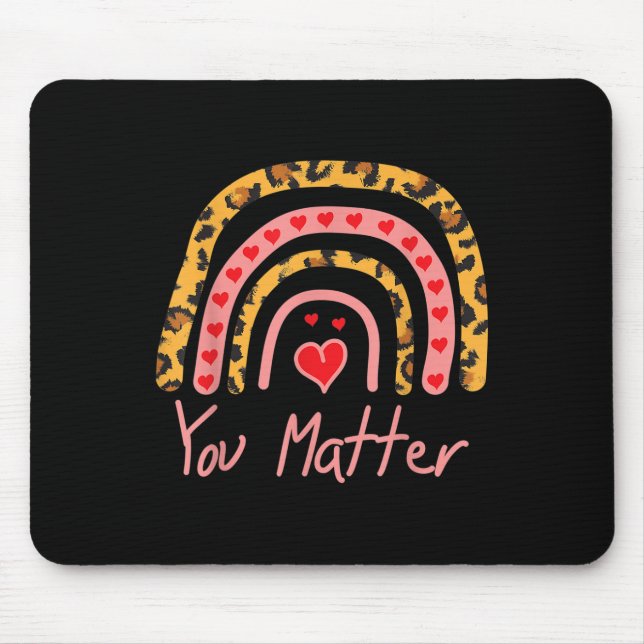 Leopard Regenbogen Positive Botschaft Suizidpräven Mousepad (Vorne)