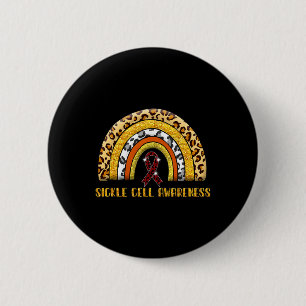Leopard Regenbogen-Sichelzellen-Krieger Button