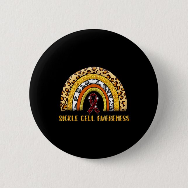 Leopard Regenbogen-Sichelzellen-Krieger  Button (Vorderseite)