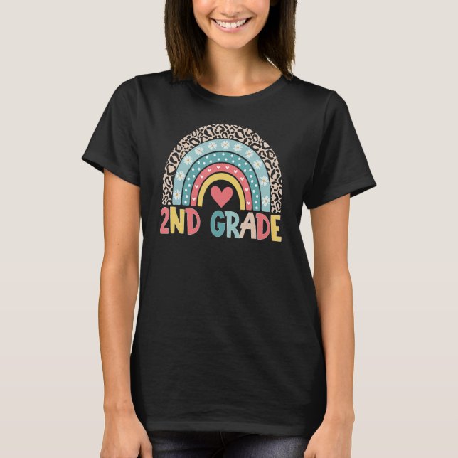 Leopard-Regenbogen-Tee der zweiten Klasse T-Shirt (Vorderseite)