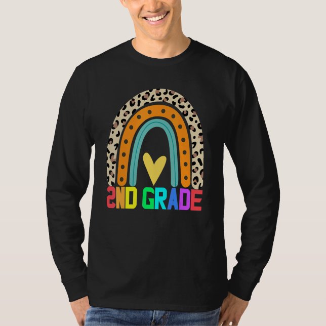 Leopard-Regenbogen-Tee der zweiten Klasse T-Shirt (Vorderseite)