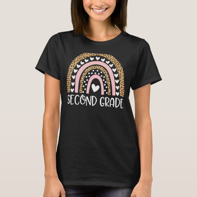 Leopard-Regenbogen-Tee der zweiten Klasse T-Shirt (Vorderseite)