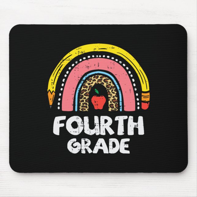Leopard Regenbogen Vierte Klasse 4. erster Schulta Mousepad (Vorne)