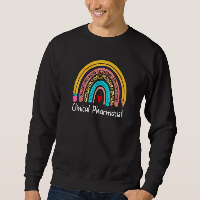 Leopard-Regenbogen vom klinischen Apotheker zurück Sweatshirt (Vorderseite)