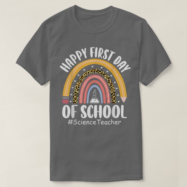 Leopard-Regenbogenlehrer - erster Tag zurück  T-Shirt (Design vorne)