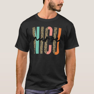 Leopard Registrierte Nicu Krankenschwester Er Rn L T-Shirt