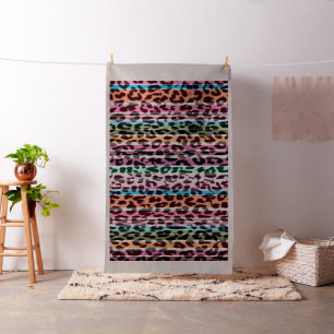 Leopard-Retrofarbe nahtlose Streifen #19 Stoff