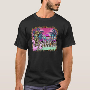Leopard-Rinds Hello Sommer Skelett In Flamingo T-Shirt