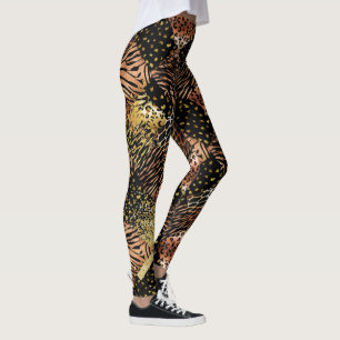 Leopard Rose Gold Kupfer Schwarz Tierdruck chic Leggings