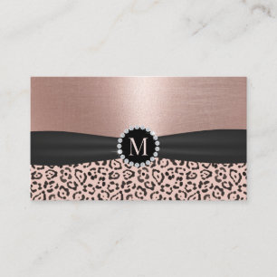 Leopard Rose Gold Makeup Artist Friseur Salon Visitenkarte